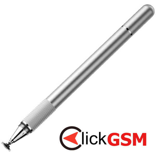 Baseus - Stylus Pen Golden Cudgel (ACPCL-0S) - Capacitive, with Precision Disc and Gel Pen, for iOS, Android - Silver
