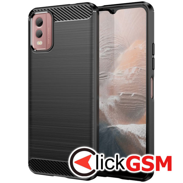 Techsuit - Carbon Silicone - Nokia C32 - Black
