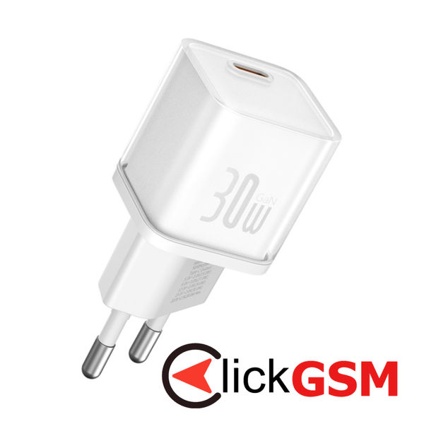 Baseus - Wall Charger Gallium Nitride (P10162504213-00) - GaN5S, Type-C, Fast Charge, 30W - White