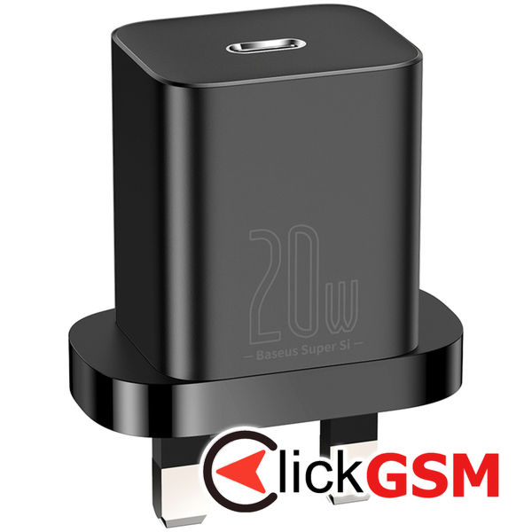 Baseus - Wall Charger Super Si (CCSUP-K01) - UK Plug, Type-C, Quick Charge 20W - Black