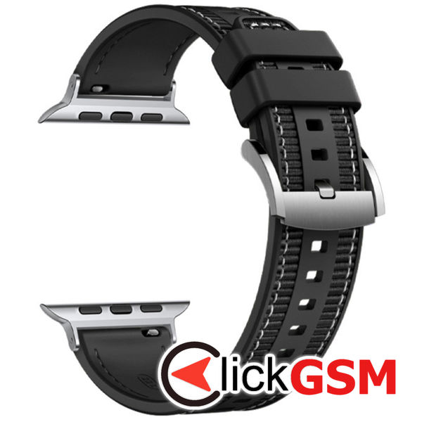 Techsuit - Watchband 32mm (W051) - Apple Watch 1/2/3/4/5/6/7/8/9/SE/SE 2 (38/40/41mm) - Black