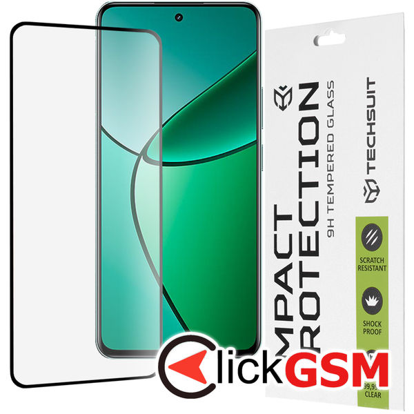 Techsuit - 111D Full Cover / Full Glue Glass - Realme 12+ - Black