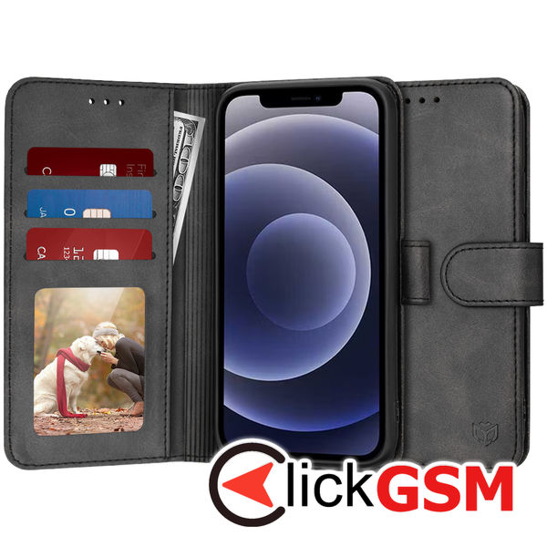 Techsuit - Diary Book - iPhone 12 - Black