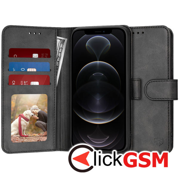 Techsuit - Diary Book - iPhone 12 Pro - Black