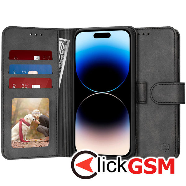 Techsuit - Diary Book - iPhone 14 Pro - Black