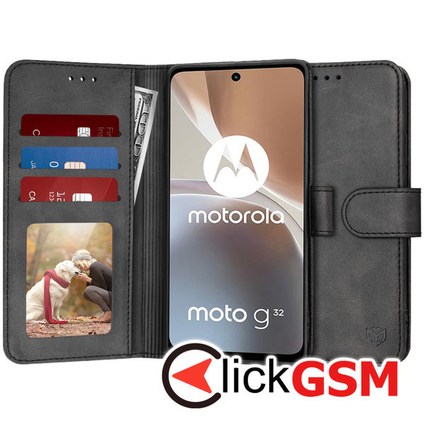 Techsuit - Diary Book - Motorola Moto G32 - Black
