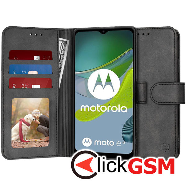 Techsuit - Diary Book - Motorola Moto E13 - Black