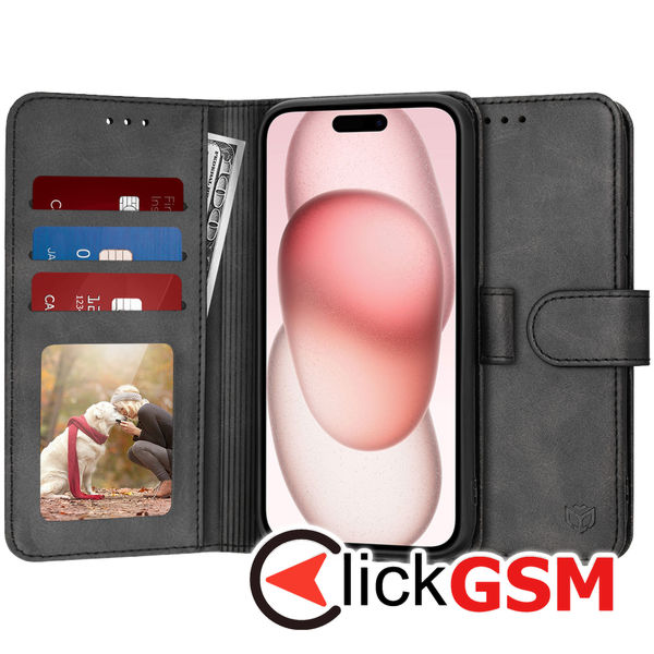 Techsuit - Diary Book - iPhone 15 - Black