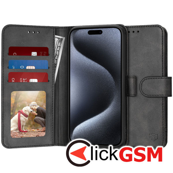 Techsuit - Diary Book - iPhone 15 Pro - Black