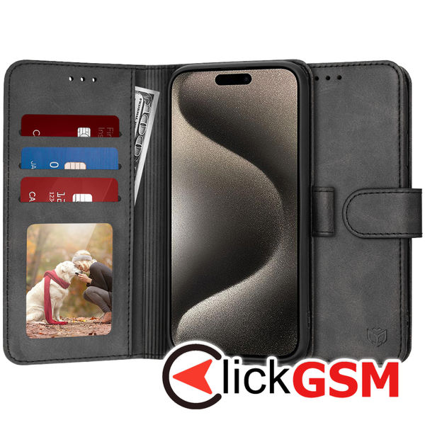 Techsuit - Diary Book - iPhone 15 Pro Max - Black