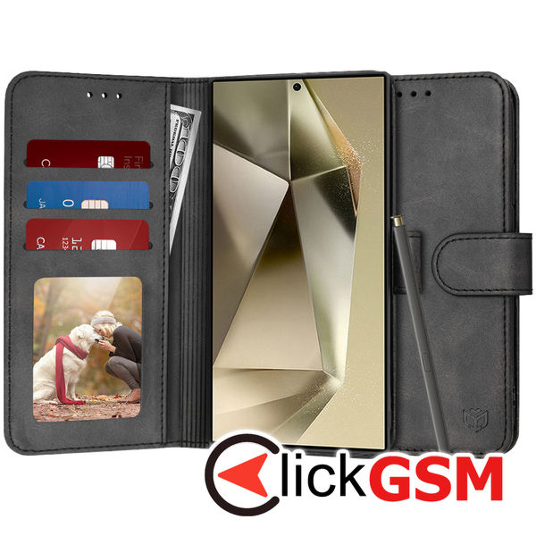 Techsuit - Diary Book - Samsung Galaxy S24 Ultra - Black