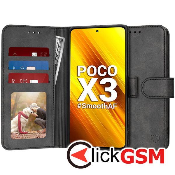 Techsuit - Diary Book - Xiaomi Poco X3 / Poco X3 NFC / Poco X3 Pro - Black