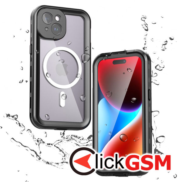 ShellBox - Waterproof IP68 MagSafe Case - iPhone 15 - Black