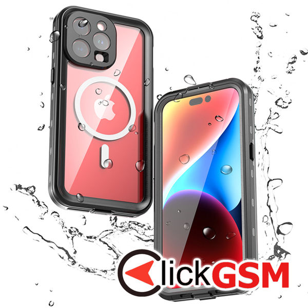 ShellBox - Waterproof IP68 MagSafe Case - iPhone 15 Pro Max - Black