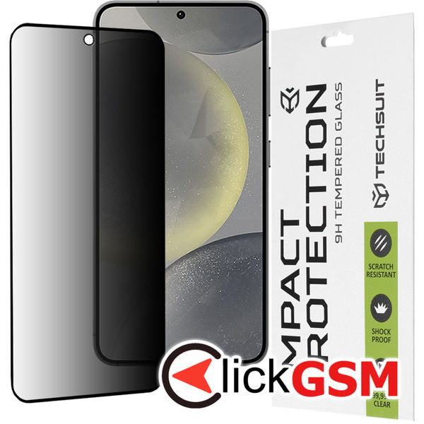 Techsuit - 111D Privacy Full?Glue - Samsung Galaxy S24 - Black