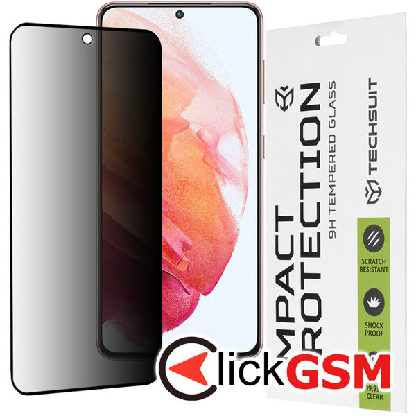 Techsuit - 111D Privacy Full?Glue - Samsung Galaxy S21 5G - Black