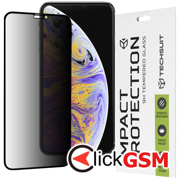 Techsuit - 111D Privacy Full?Glue - iPhone XS Max / 11 Pro Max - Black