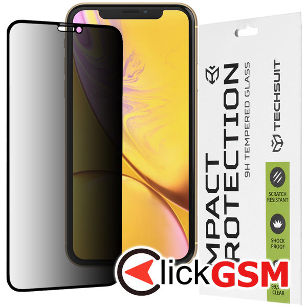 Techsuit - 111D Privacy Full?Glue - iPhone XR / 11 - Black