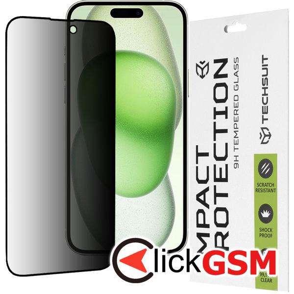 Techsuit - 111D Privacy Full?Glue - iPhone 15 Plus - Black