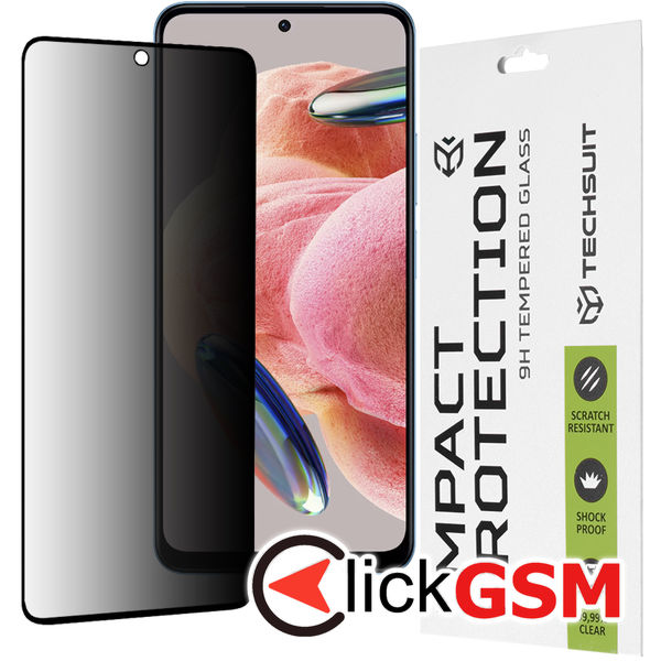 Techsuit - 111D Privacy Full?Glue - Xiaomi Redmi Note 12 4G / 12 5G / Poco X5 - Black