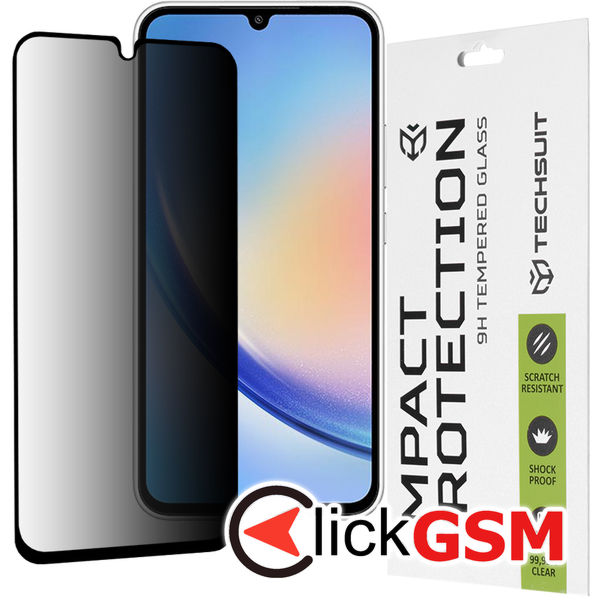 Techsuit - 111D Privacy Full?Glue - Samsung Galaxy A34 5G - Black