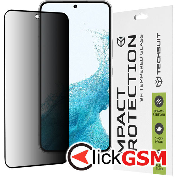 Techsuit - 111D Privacy Full?Glue - Samsung Galaxy S22 5G / S23 - Black