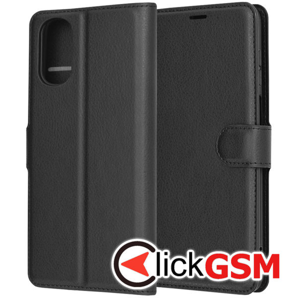 Techsuit - Leather Folio - Motorola Moto E22s - Black
