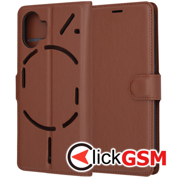 Techsuit - Leather Folio - Nothing Phone (2) - Brown