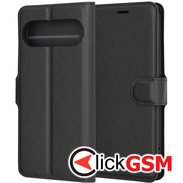 Techsuit - Leather Folio - Google Pixel 9 Pro / 9 - Black