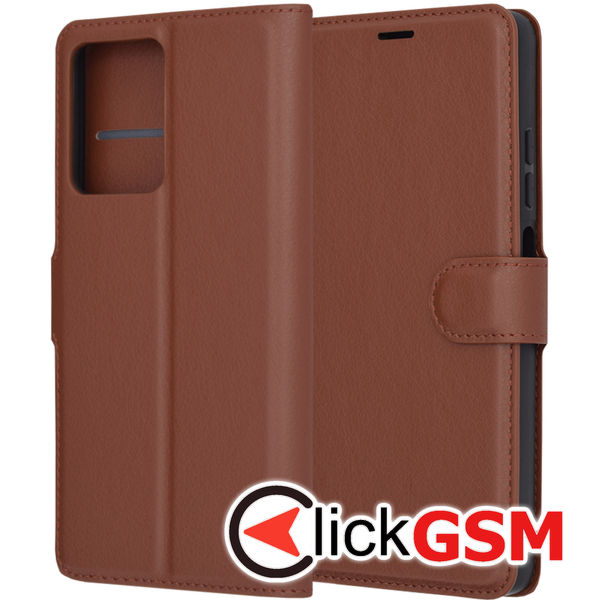 Techsuit - Leather Folio - Xiaomi Redmi Note 12 Pro 5G - Brown