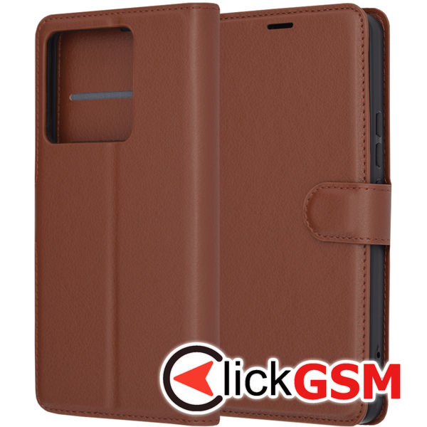 Techsuit - Leather Folio - Xiaomi Redmi Note 13 Pro 5G / Poco X6 - Brown