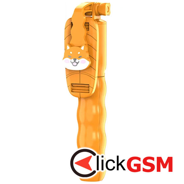 Techsuit - Mini Selfie Stick (KT01) - Compact Tripod Mount with Detachable Remote Control - Orange