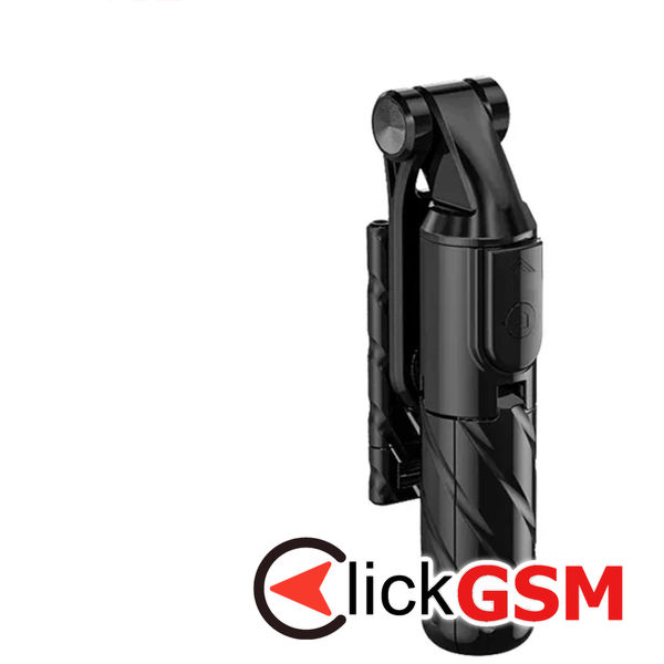 Techsuit - Mini Selfie Stick (K03) - Compact Tripod Mount with Bluetooth Remote Control, Foldable, 70cm - Black