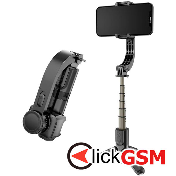 Techsuit - Mini Selfie Stick (L08Mini) - Stable Gimbal/Tripod with Removable Wireless Remote, 360 Rotation Head, 70cm - Black
