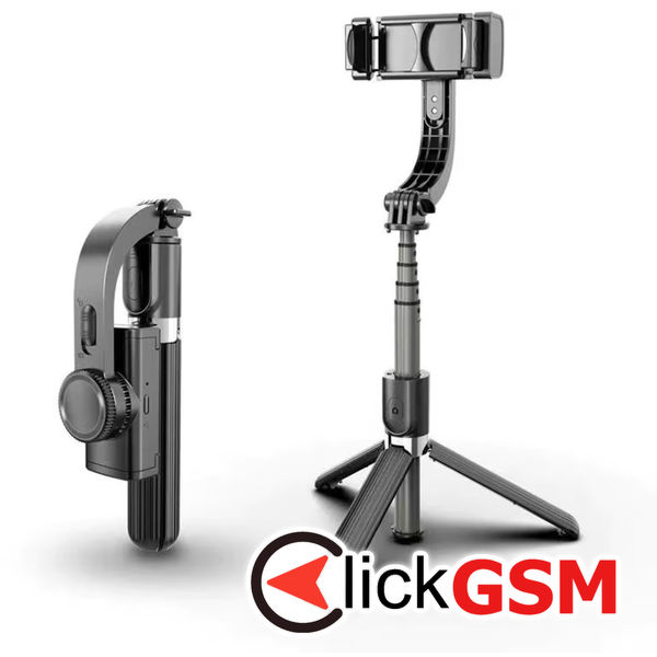Techsuit - Selfie Stick (L08) - Stable Gimbal/Tripod with Bluetooth Remote Control, 360 Rotation, 86cm - Black