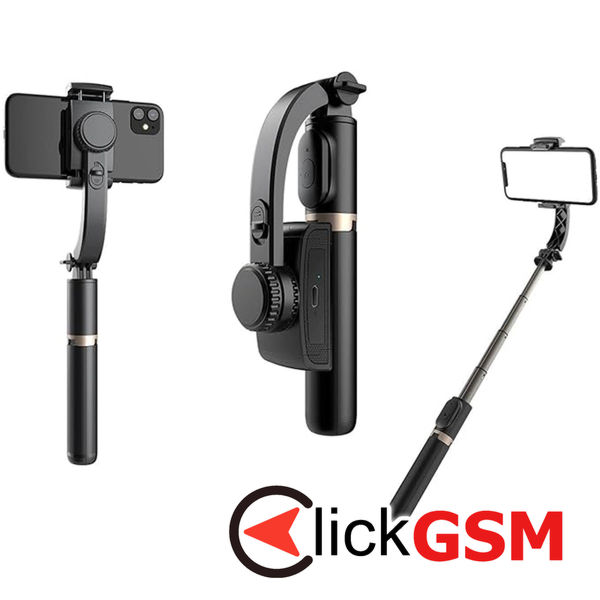 Techsuit - Selfie Stick (Q08) - Anti-Shake Tripod with Bluetooth Remote Control, 360 Rotation, Aluminium Alloy, 75cm - Black