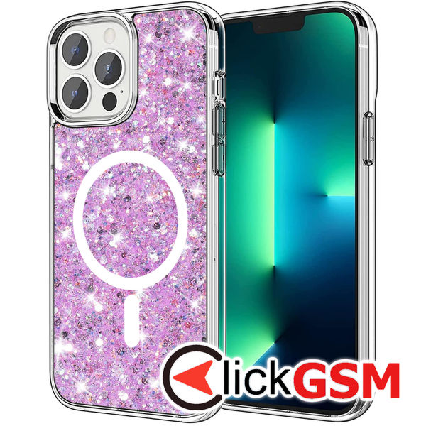 Techsuit - Sparkly Glitter MagSafe - iPhone 13 Pro - Magenta
