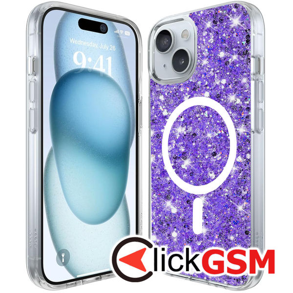 Techsuit - Sparkly Glitter MagSafe - iPhone 15 Plus - Purple