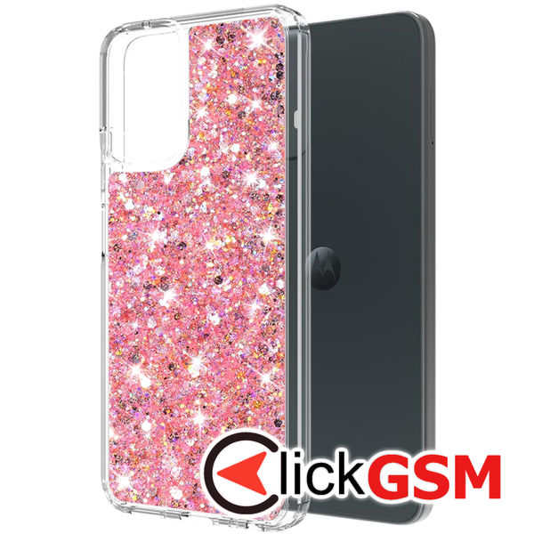 Techsuit - Sparkly Glitter - Motorola Moto G54 - Pink