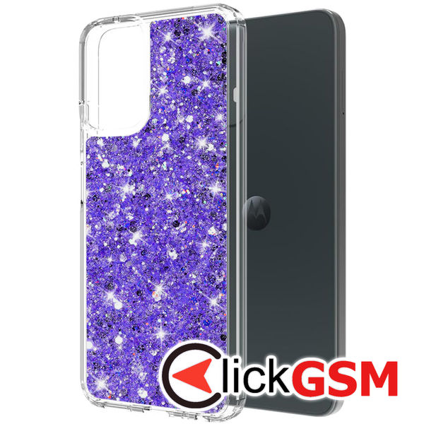 Techsuit - Sparkly Glitter - Motorola Moto G54 - Purple