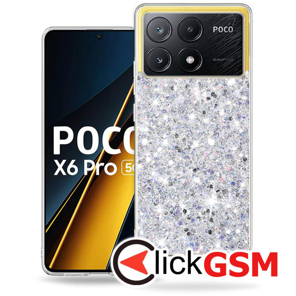 Techsuit - Sparkly Glitter - Xiaomi Poco X6 Pro - White