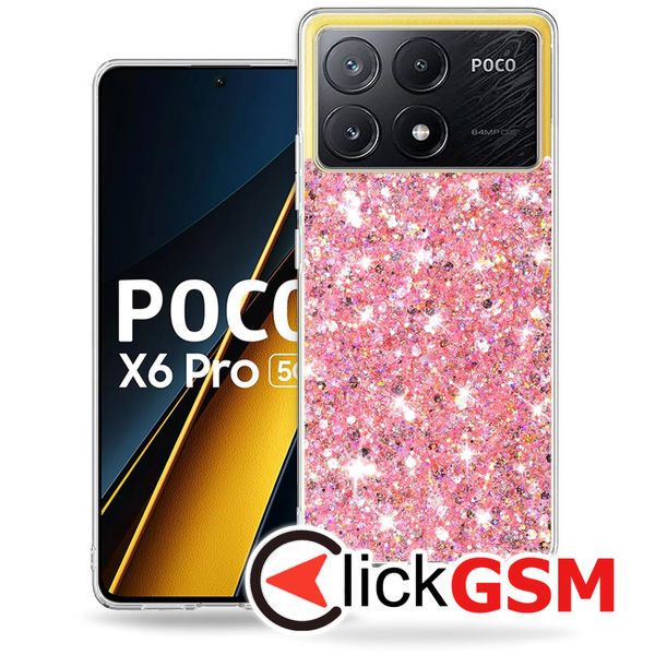 Techsuit - Sparkly Glitter - Xiaomi Poco X6 Pro - Pink