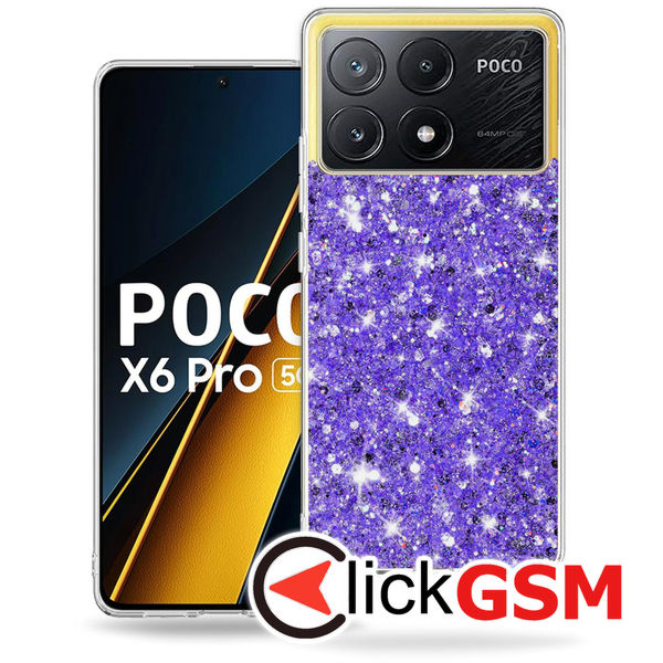 Techsuit - Sparkly Glitter - Xiaomi Poco X6 Pro - Purple