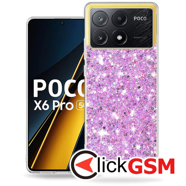 Techsuit - Sparkly Glitter - Xiaomi Poco X6 Pro - Magenta