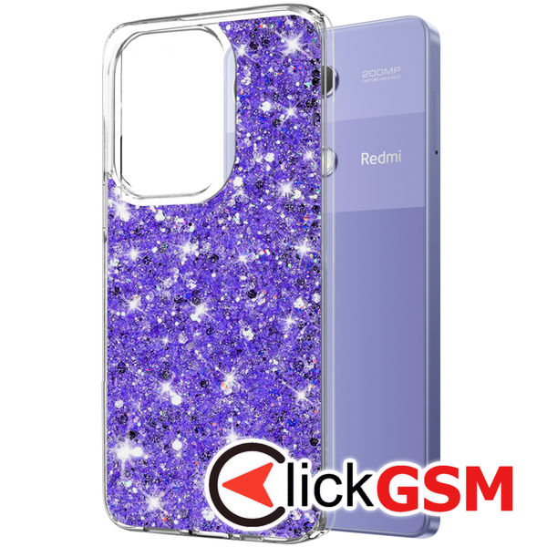 Techsuit - Sparkly Glitter - Xiaomi Redmi Note 13 Pro 4G / Poco M6 Pro 4G - Purple
