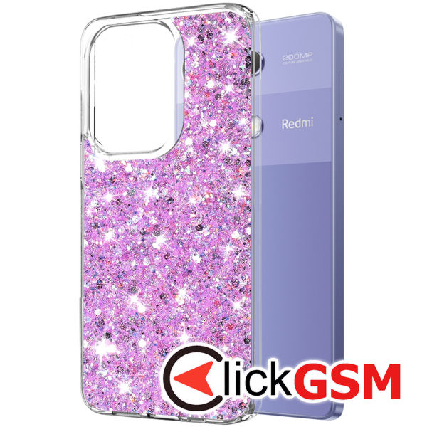 Techsuit - Sparkly Glitter - Xiaomi Redmi Note 13 Pro 4G / Poco M6 Pro 4G - Magenta