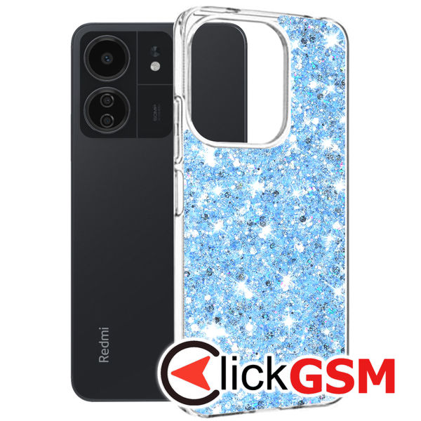 Techsuit - Sparkly Glitter - Xiaomi Redmi 13C 4G / Poco C65 - Blue
