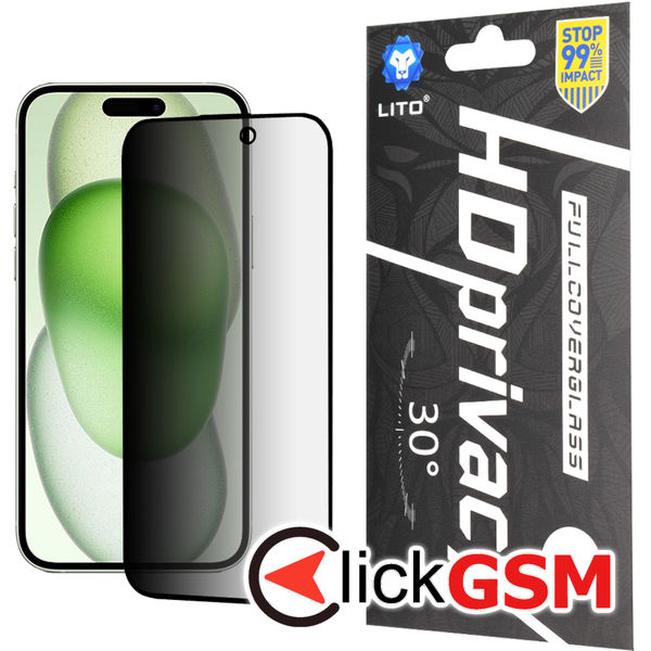 Lito - HD Privacy - iPhone 15 Plus - Black