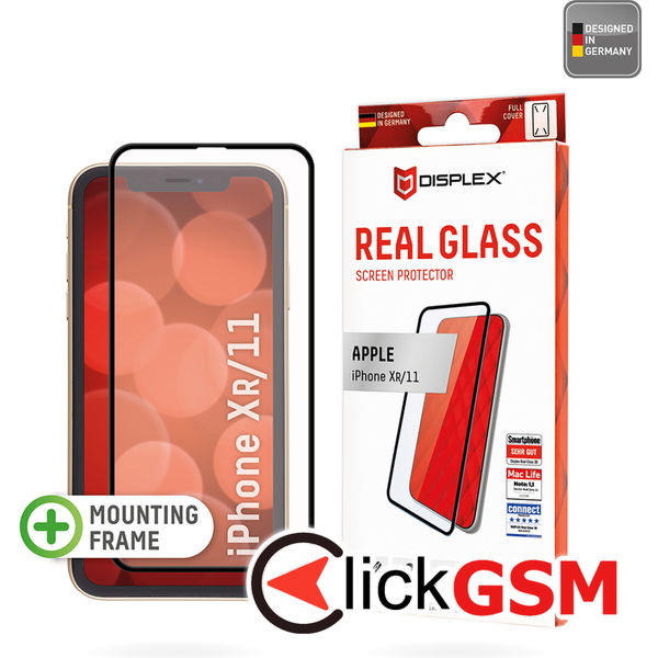 Displex - Premium Real Glass Full Cover - iPhone XR / 11 - Black