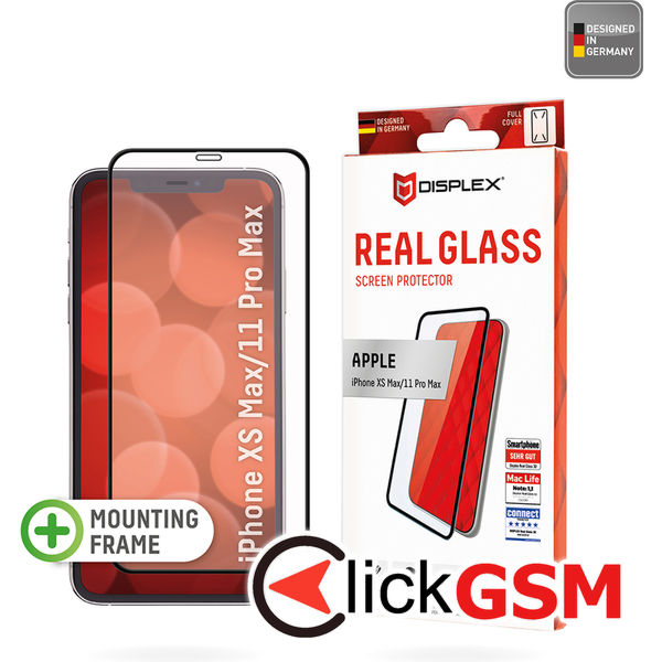 Displex - Premium Real Glass Full Cover - iPhone XS Max / 11 Pro Max - Black